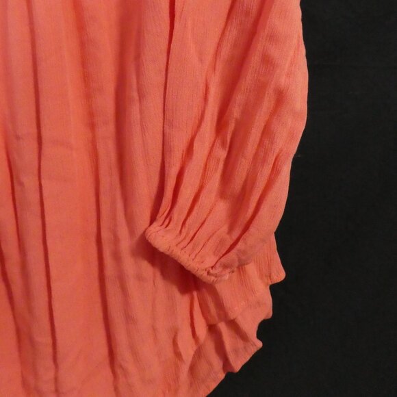 LOVE & LEGEND | size 16 | Salmon Pink Cold Shoulder Top With Buttons - Picture 7 of 14